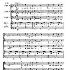 Printed score of the song “C'est le mois de Marie” (It's the month of Mary).