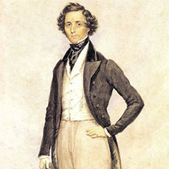 Portrait de Felix Mendelssohn, par James Warren Childe en 1830.